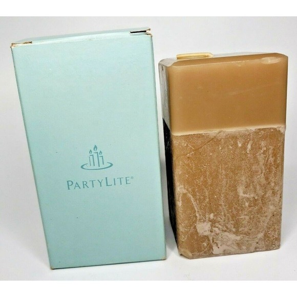 PartyLite 3 x 5 Square Pillar Candle New in Box Cedar Patchuolli P3H/K05423 - Picture 1 of 2